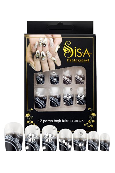 SİSA Cosmetics Taşlı Takma Tırnak A12