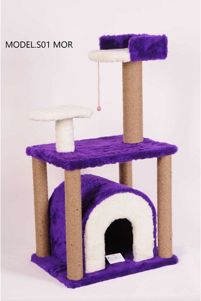 Cathause Cat House Scratching Cat House 105x60x40cm (Purple) [s1]