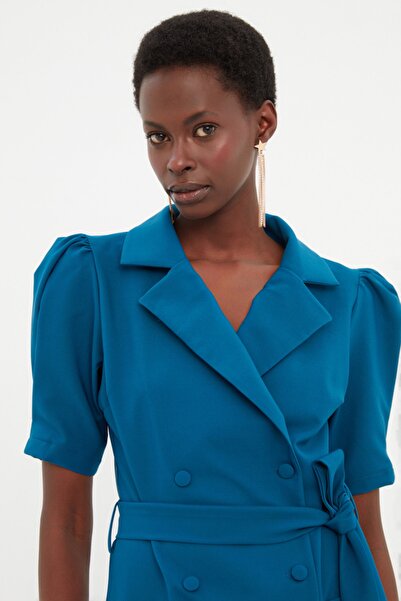 Trendyol Collection Μίνι υφαντό υφαντό φόρεμα με βενζίνη TWOSS20EL0236