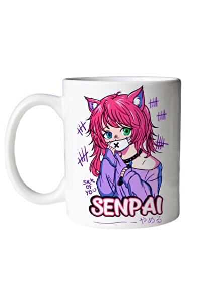 ART HEDİYE كوب أنيمي سينباي وجه مطبوع على الجانبين