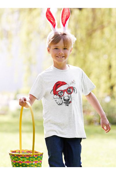 Raf Coll Tricou alb cu imprimeu digital pentru copii unisex