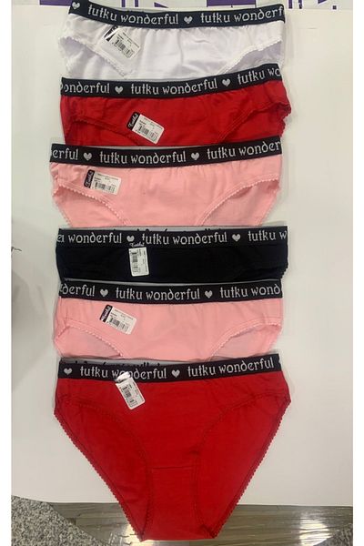Tutku Pachet de 12 chiloți de bikini cu culori mixte pentru femei