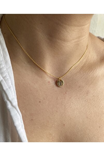 jevylove accessories Gold Plaka Model E Harf Kolye