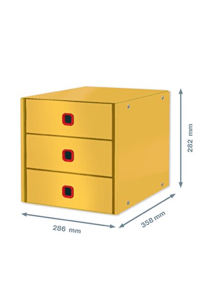 Leitz Click & Store Cosy 3 Çekmeceli Evrak Rafı Sarı