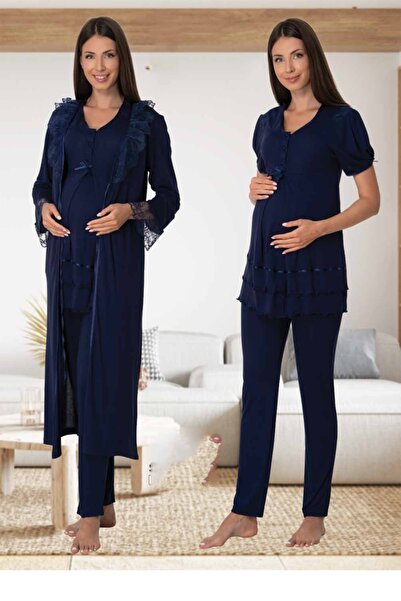 kaktüslohusa Set de pijamale de maternitate și halat de maternitate pentru fe...