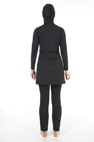 Estiva Women's Fully Covered Hijab Swimsuit - Black