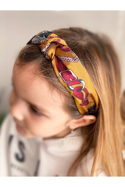 QUEEN AKSESUAR Eșarfă mare cu noduri din satin, cu model de lanț, coroană pen...