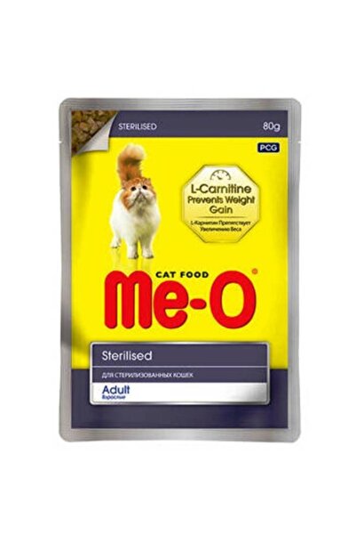 me-o Pouch Yaş Kedi Maması Kısırlaştırılmış 80 Gr X 12 Adet