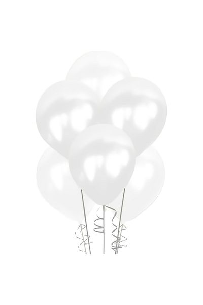 helyum pasta 12 Inch Metallic White Balloon Set of 5