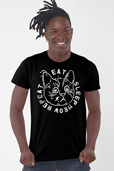ROCKANDROLL Şaşkın mačka crna muška majica kratkih rukava T-shirt