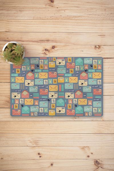Vagonik Retro Letter Digital Printed 50x70cm Decorative Multi-Purpose Indoor and Outdoor Door Mat