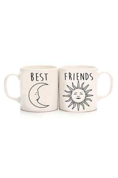 ART HEDİYE Moon And Sun Best Friends Two Sided Printed Mug
