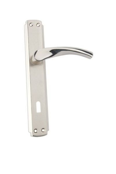ARON Brawo Mali Mirrored Door Handle Nickel Satin (ROOM, LIVING ROOM, KITCHEN) Door Handle (1 SET WITH BACK AND FRONT)