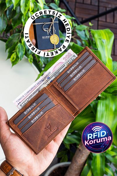 Garbalia Портфейл Kevin от естествена кожа Crazy Tan Card Holder