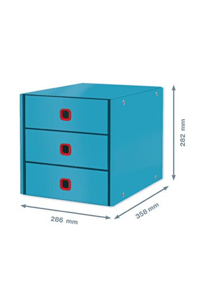 Leitz Click & Store Cosy 3 Çekmeceli Evrak Rafı Mavi