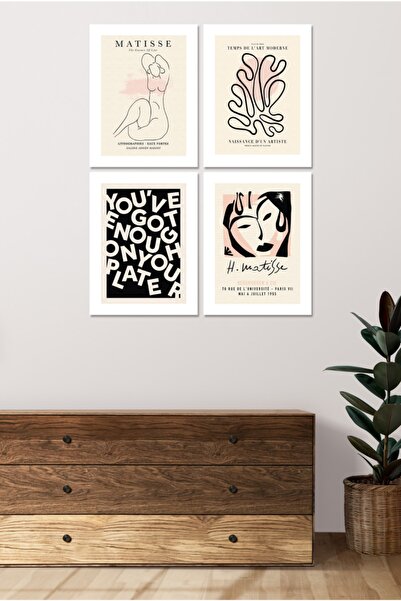 Cadran 4 Parçalı Çerçeve Görünümlü Mdf Tablo Seti Dnu076