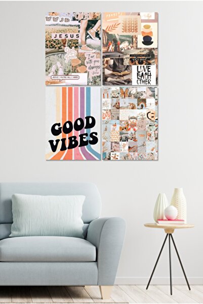 Cadran 4 Parçalı Çerçeve Görünümlü Mdf Tablo Seti Dnu050