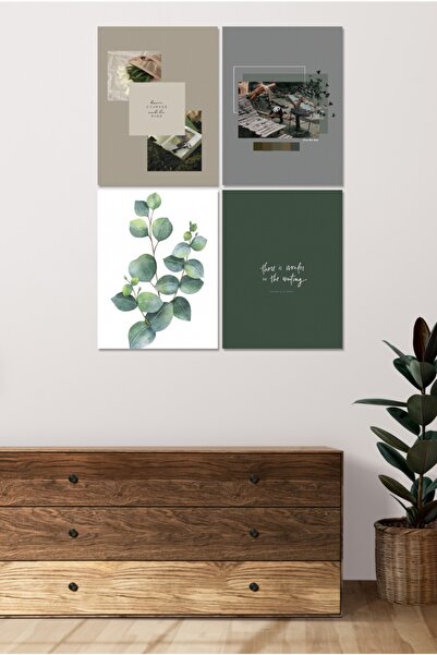 Cadran 4 Parçalı Çerçeve Görünümlü Mdf Tablo Seti Dnu026