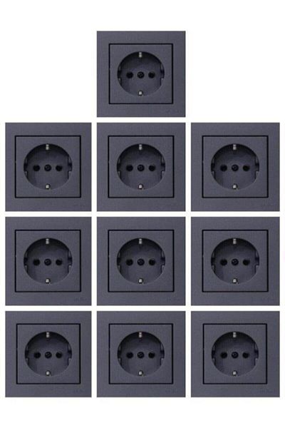 OVİVO 120 Pieces Ovivo Grano Smoked Grounded Socket 120 Pieces 1 Box with Frames Included