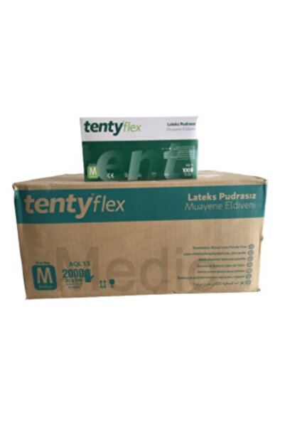 Tenty Flex قفازات تينتي خالية من البودرة 20x100 متوسطة (كرتون)