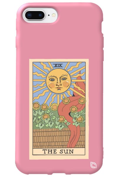 WANNA PROTECT iPhone 7 Plus Pink Premium Velvet Inside Tarot Sun Patterned Si...