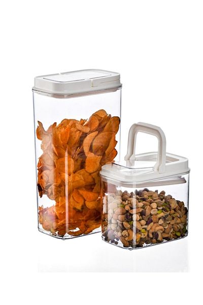 GİLLİ STORE Set of 3 - Rectangular Food Storage Container Set with Leak-Proof Vacuum Lid