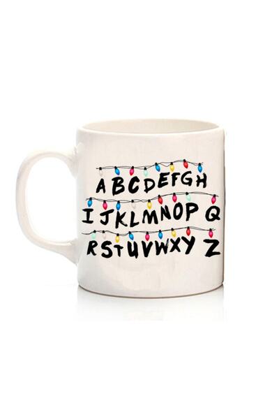 ART HEDİYE Stranger Things (alfabe) Iki Tarafı Baskılı Kupa Bardak