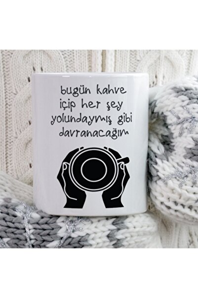 ART HEDİYE اليوم سأفعل مثل شرب القهوة، كل شيء على ما يرام، كوب مطبوع على الجا...