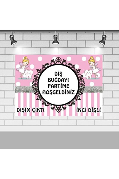 Parti Furyası Diş Buğdayı Tema 50x70 Cm Diş Buğdayı Konsepti Pembe Afişi