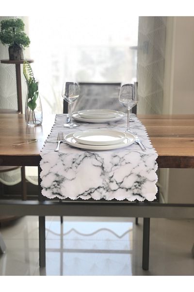desen izmir American Service, White Marble Runner με ανατολίτικο κόψιμο