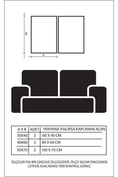 Linacci Ikili Gold Alüminyum Metal Çerçeveli Camlı Poster Tablo Seti