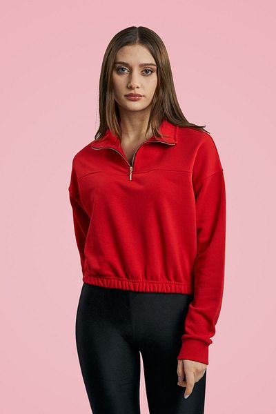 MBEY1989 Mbey Half Zipper Red Sweatshirt