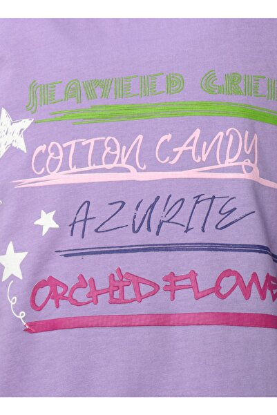 hummel 911500-2102 Μπλουζάκι για κορίτσια με λαιμόκοψη κανονική εφαρμογή με τύπωμα μωβ