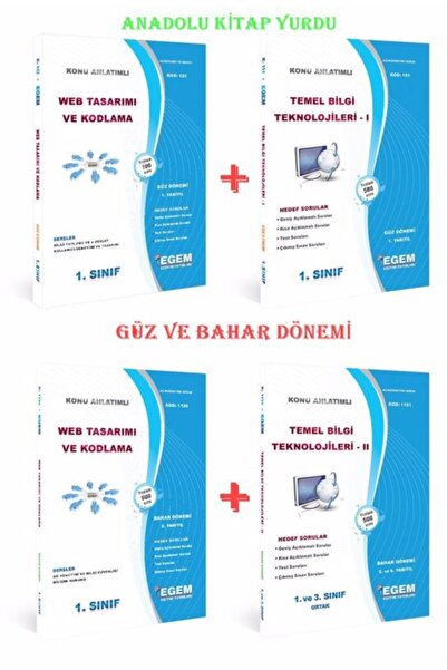 Egem Yayınları Web Tasarımı Ve Kodlama 1.sınıf 1 Ile 2.yarıyıl Konu Anlatım S...