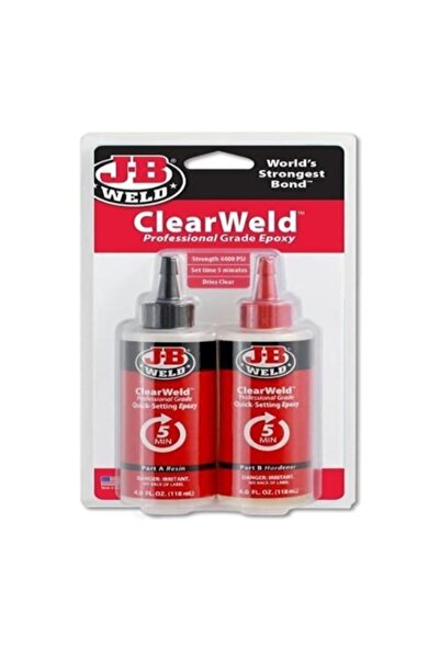 JB Weld Clear Weld Pro Size Şeffaf Epoksi Yapıştırıcı Hızlı Kuruma 200gr