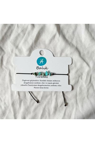 Planet Butik سوار من الحجر الطبيعي المكسور / خلخال على شكل سمكة من حجر الفيروز