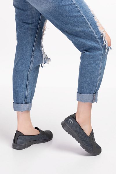 Akgün Terlik Women's Gray Orthopedic Memory Sole Casual Shoes