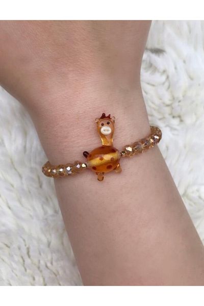PEONY - peonyofficiall Murano Bracelet with Giraffe Glass Murano and Crystal Bead Detail