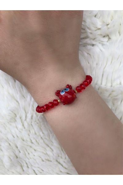 PEONY - peonyofficiall Murano Bracelet with Crab Glass Murano and Crystal Bead Detail