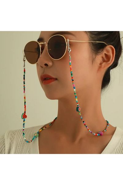 platin hediyelik Fimo Beaded Sunglasses Chain Glasses Rope Strap Accessory