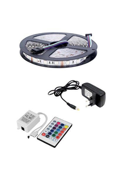 EvimLed Rgb Şerit Led Sese Duyarlı Silikonsuz Iç Mekan 5050 Smd (5 mt)