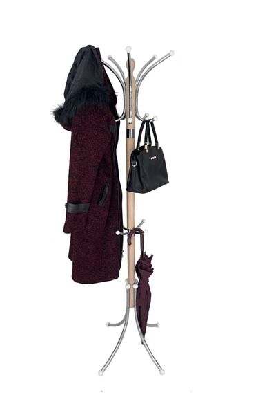 TOLUNAY Clover Model Coat Rack Standing Hanger - Maple