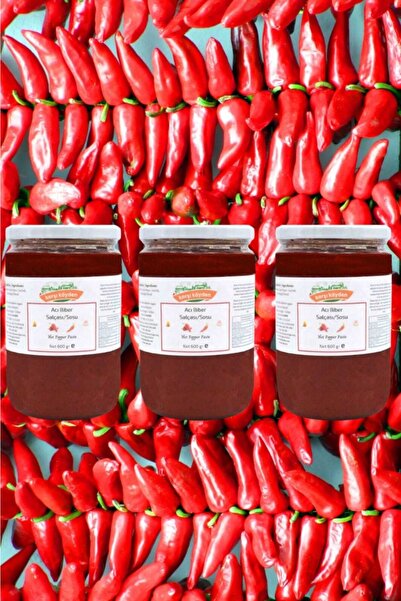 Karşı Köyden 3 Adet X 600gr Acı Biber Salçası/sosu - Odun Ateşinde Kaynatma