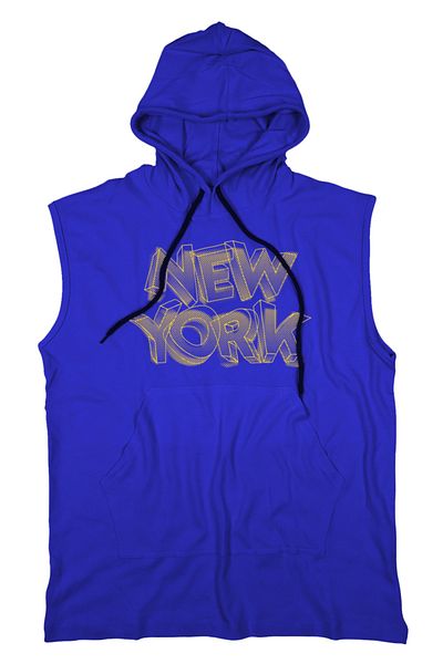 BLUU Newyorkstr Unisex Hooded Sleeveless T-shirt Fitness Athlete