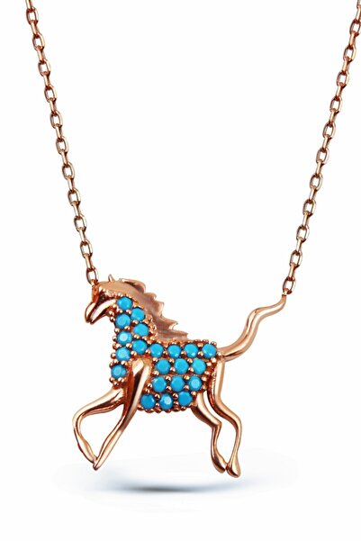 Argentum Concept 925 Ayar Gümüş Firuze Taşlı At Kolye - N098901