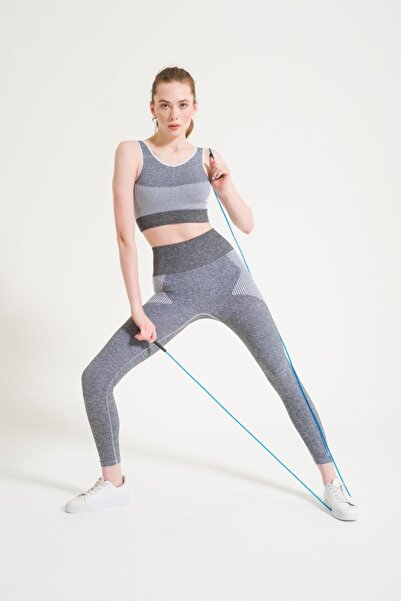 Formactive Μελανζέ Αθλητικό Σετ Μπουστάκι, Καλσόν και Σορτς