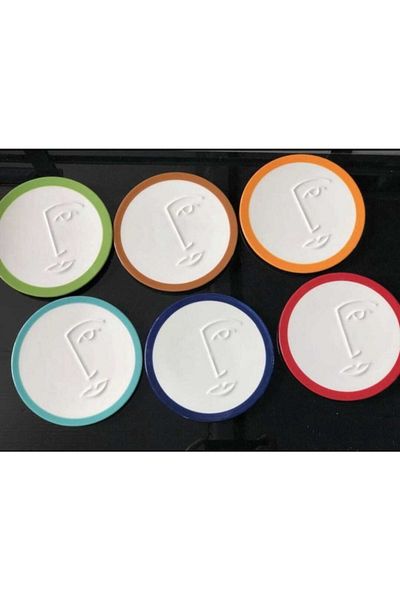 MeGgDecor Megg Face 6-Piece Sweet Plate