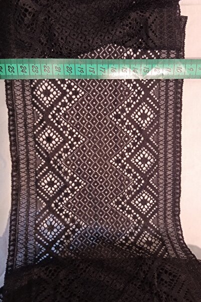 REMSATİC Likralı Dantel - Güpür Siyah Renk Geniş