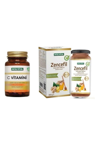 Aksu Vital Vitamin C 1250 Mg 60 Tablet & Ginger Extract Paste 300gr