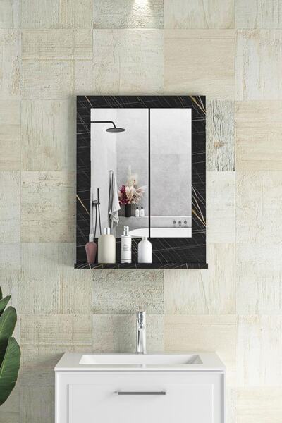 Resmo Verona 45x60cm Sonata Raflı Banyo Aynası Wc Koridor Duvar Salon Ofis Yatak Odası Boy Ayna